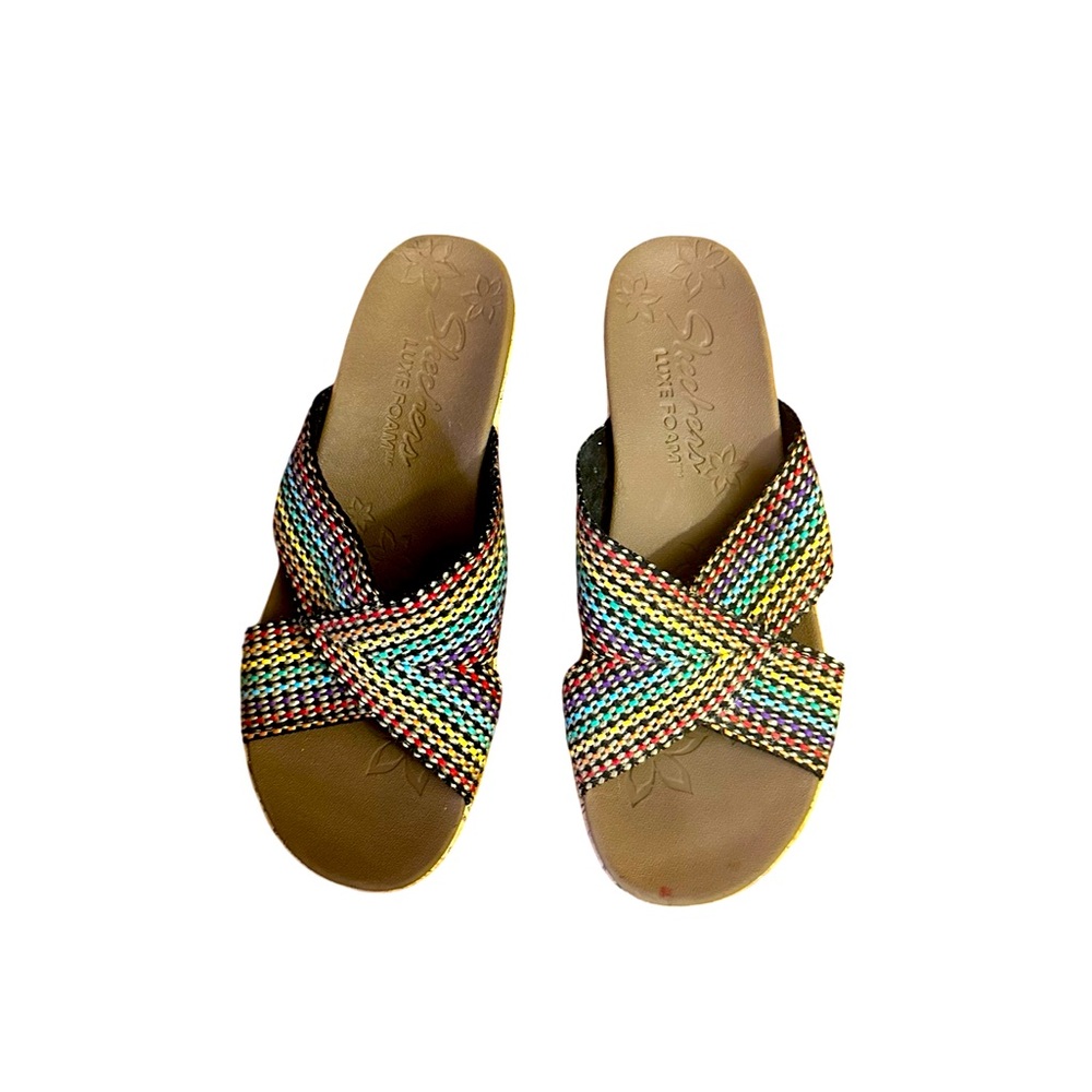 Women wedge sandals/7/ multicolor /like new